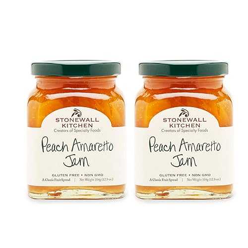 Stonewall Kitchen ピーチ アマレット ジャム、12.5 オンス (2 個パック) Stonewall Kitchen Peach Amaretto Jam, 12.5 Ounces (Pack of 2)