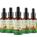 Stevia Intl ベストセラー (5 パック) #1 ホリデー & 季節限定スペシャル プレミアムステビアドロップ ガラス瓶に入った5つのフレーバー オー...
