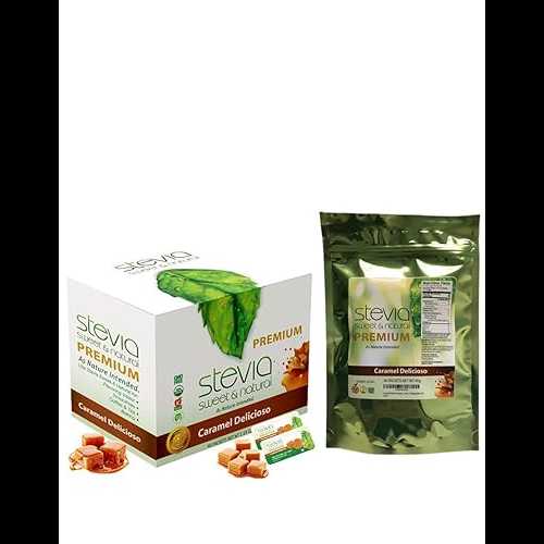 STEVIA INTL Caramel Delicioso Organic Stevia Powder. All-Natural Sweetener, Sugar Substitute Highly Concentrated & Pure Extract Stevia. 0 Calorie, 0 Carb Diabetic & Keto Friendly (40-Packets) - Pack May Vary