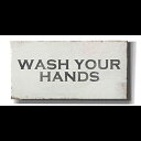 Epic Graffiti Wash Your Hands by Linda Woods ジゼル キャンバスウォールアート、30インチ x 60インチ、グレー Epic Graffiti Wash Your Hands by Linda Woods Gisele Canvas Wall Art, 30" x 60", Gray