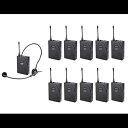 EXMAX UHF-938 UHF 音響伝送ワイヤレスヘッドセットマイクオーディオツアーガイドシステム 433MHz 教会翻訳教育旅行用同時通訳 - 1 送信機...