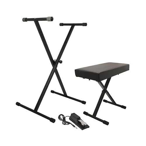 OnStage On-Stage KPK6550 Keyboard Stand/Bench Pack with KSP100 Sustain...