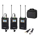 Comica CVM-WM100 Plus UHF 48チャンネルワイヤレスデュアルラベリアマイクシステム Canon Nikon Sony Panasonic DSLRカメラ、XLRビデオカメラ、スマートフォン用 (2TX+1RX) Comica CVM-WM100 Plus UHF 48-Channel Wireless Dual Lavalier Microphone