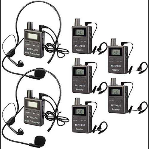 Retekess TT105 ツアー ガイド システム ワイヤレス教会翻訳システム 50 チャンネル オーディオ 通訳トレーニング コート用補助聴取装置 (送信...