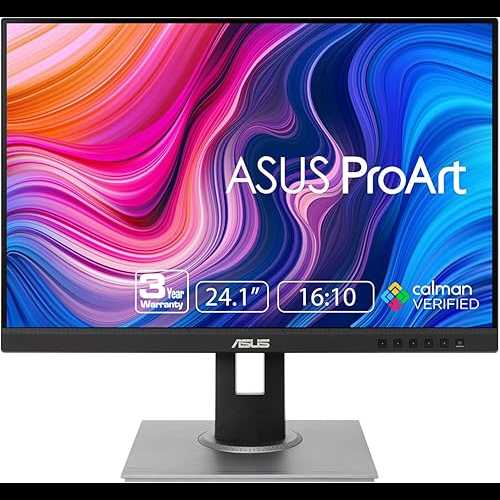 ASUS ProArt Display PA248QV 24.1 WUXGA (1920 x 1200) 16:10 Monitor, 100% sRGB/Rec.709 E ( 2, IPS, DisplayPort HDMI D-Sub, Calman Verified, , Tilt Pivot Swivel Height Adjustable, Black