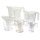 Winco 5-Piece Measuring Cup Set, Polycarbonate, Clear