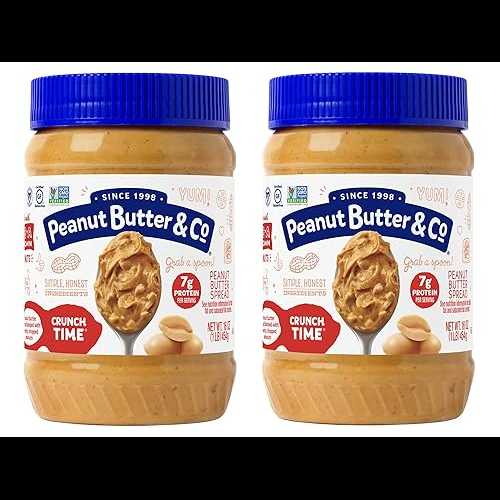 Peanut Butter & Co. Crunch Time Peanut Butter, Non-GMO Project Verified, Gluten Free, Vegan, 16 Ounce Jars (Pack of 2)