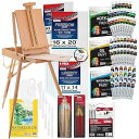 US ART SUPPLY 121ピース カスタム アーティスト ペインティング キット コロナド ソノマ イーゼル付き、アクリル絵の具24本、油絵の色24本、...