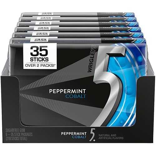 5 GUM Sugar Free Chewing Gum, Peppermint Cobalt, 35-stick pack (6 pack...