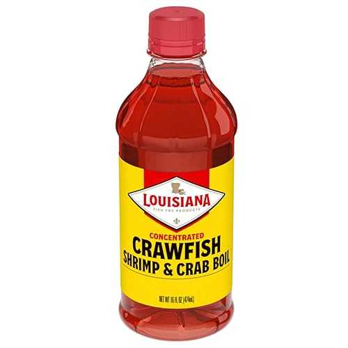 Louisiana Fish Fry Products Crawfish, Shrimp &Crab Concentrated Liquid Boil Seasoning - Spicy &Delicious Seafood Complete Seasoning - Low Salt Cajun Seasoning 16 oz (Pack of 1 Bottle)