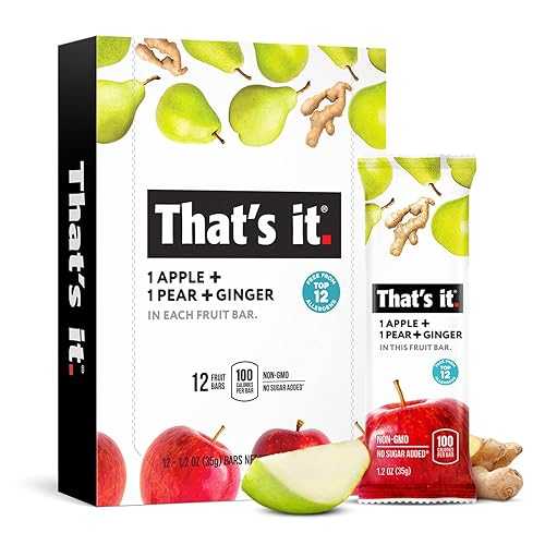 That's it. Apple+Pear+Ginger 100% Natural Real Fruit Bar, Best High Fiber Vegan, Gluten Free Healthy Snack, Paleo for Children & Adults, Non GMO No Added Sugar, No Preservatives Energy Food (12 Pack)