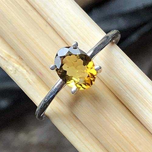 ナチュラル イエロー トルマリン 925 ソリッド スターリング シルバー エンゲージメント リング サイズ 7.75 Natural Rocks by Kala Natural Yellow Tourmaline 925 Solid Sterling Silver Engagement Ring Size 7.75