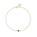 TousiAttar ルビー ソリティア ブレスレット - ベゼルセット - ソリッド 14K または 18K ゴールド - ナチュラルレッドストーン - ガー...