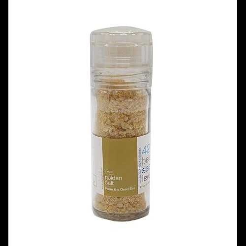 ゴールデン ソルト 死海産グルメ ソルト 3.87 オンス / 110 グラム Spring Nahal Golden Salt Gourmet Salt From The Dead Sea 3.87oz / 110 grams