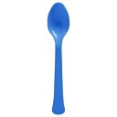 Amscan Bright Royal Blue Plastic Heavy Weight Spoons (20 Count) - Premium Disposable Plastic Cutlery, Perfect for Home Use and All Kinds of Occasions