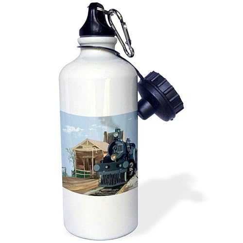 3dRose "A digital oil ting of a train with steam locomotive at a vintage rail station." Sports W..