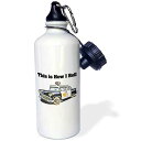 3dRose This Is How I Roll Police Cop Car Sports Water Bottle, 21 oz, White