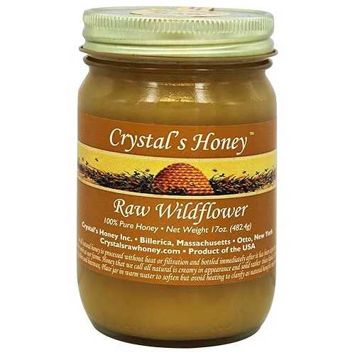 生のワイルドフラワー蜂蜜 (ワイルドフラワー、17 オンス) Crystal's Honey Raw Wildflower Honey (Wildflower, 17 oz.)