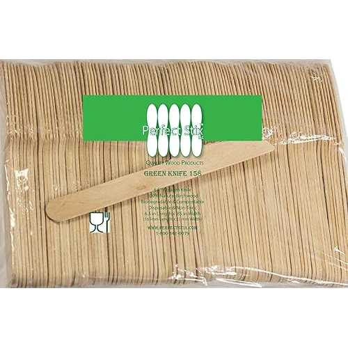 Perfect Stix - Green Knife 158- 1000ct Wooden Disposable Cutlery Knife...