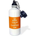 3dRose Keep calm and canter on. Orange. -Sports Water Bottle, 21oz , 21 oz, Mult...