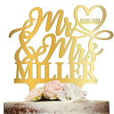 Personalized Favors Wedding Cake Topper Personalized with Mr&Mrs, Last Name & Date, 2 Mirror Colors, Heart Symbol, Happy Anniversary Cake Topper for Couples, Engagement, Bridal Shower & Wedding Cake Decorations