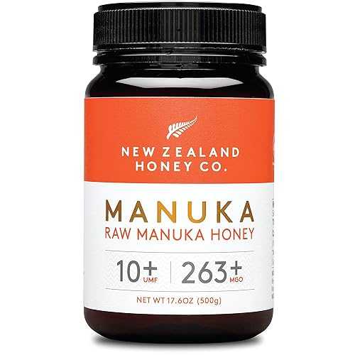 New Zealand Honey Co. Raw Manuka Honey UMF 10+ MGO 263+, UMF Certified / 17.6oz