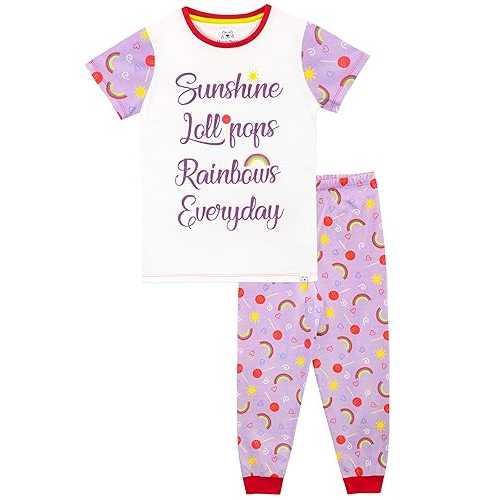 Harry Bear Girls Pajamas' Rainbows and Lollipops Size 10 Purple