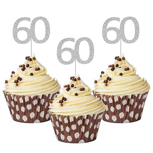 Sumerk 24 個 60 カップケーキトッパー シルバーグリッター 60 歳の誕生日カップケーキピック 記念日パーティーの装飾 Sumerk 24PCS 60 Cupcake toppers Silver Glitter 60th Birthday Cupcake Picks Anniversary Party Decorations Sumerk 24 個 60 カップケーキトッパー シルバーグリッター 60 歳の誕生日カップケーキピック 記念日パーティーの装飾 Sumerk 24PCS 60 Cupcake toppers Silver Glitter 60th Birthday Cupcake Picks Anniversary Party Decorations