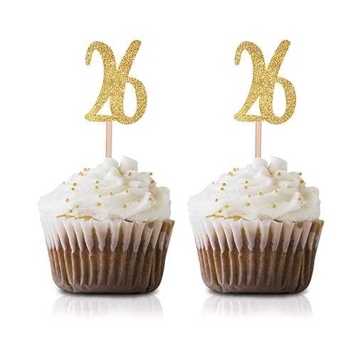ゴールド Happy 26th Birthday カップケーキトッパー 24個パック 数字 26 グリッター誕生日パーティーカップケーキトッパー デコレーション MAGJUCHE Gold Happy 26th Birthday Cupcake Topper, 24-Pack Number 26 Glitter Birthday Party Cupcake ゴールド Happy 26th Birthday カップケーキトッパー 24個パック 数字 26 グリッター誕生日パーティーカップケーキトッパー デコレーション MAGJUCHE Gold Happy 26th Birthday Cupcake Topper, 24-Pack Number 26 Glitter Birthday Party Cupcake