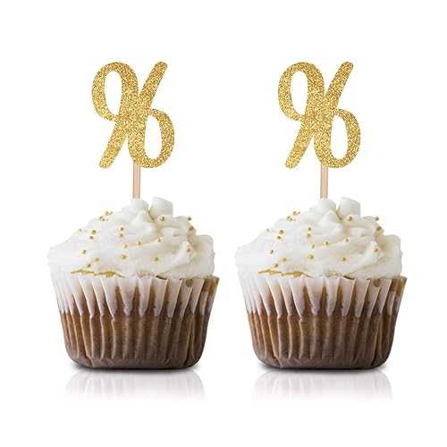 ゴールド Happy 96th Birthday カップケーキトッパー 24個パック Number 96 グリッター誕生日パーティーカップケーキトッパー デコレーション MAGJUCHE Gold Happy 96th Birthday Cupcake Topper, 24-Pack Number 96 Glitter Birthday Party Cupcake