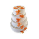 Deco Machine Orange Wafer Paper Fall Maple Leaves Cupcake Cake Topper Large 3 Inch for Decorating Desserts Pack of 12