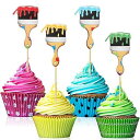 Blulu 36pcs t Brush Cupcake Toppers ting Cupcake Picks Toothpicks for Art Theme Cake Decorations Artist Birthday Party Favors Supplies
