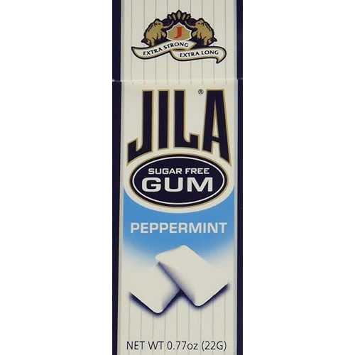 Jila, Sugar Free Peppermint Gum, 12 - .8 Ounce Packs