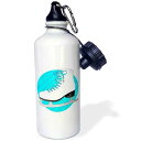3dRose Figure Skating Gifts-Blue Ice Skate on Stripes Sports Water Bottle, 21 oz...