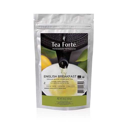 Tea Forte English Breakfast Loose Bulk Tea, 1 Pound Pouch, Organic Bla...