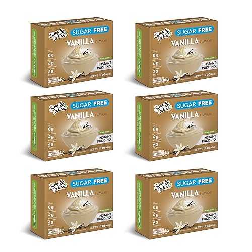 Simply Delish Instant Delicious Vanilla Keto Pudding 6 pack Low Carb, Zero Sugar, Gluten Free, Allergen Free, Non-GMO, Vegan & Plant-Based