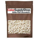 CakeSupplyShop ホワイト パール キャンディ ビーズ ケーキとカップケーキ 食用デコレーション 4 オンス CakeSupplyShop White Pearl Candy Beads Cake and Cupcake Edible Decorations 4 oz