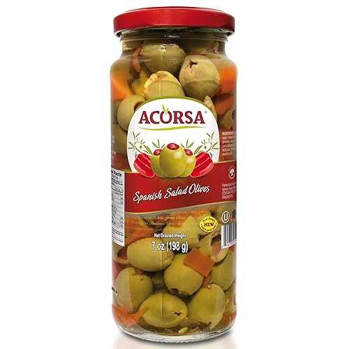 アコルサ スペイン産グリーンサラダオリーブ - クラシックオリーブセレクション - 7オンス Acorsa Green Salad Olives from S - Classic Olive Selection -7oz