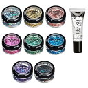 Moon Glitter のホログラフィック グリッター シェイプ – 顔、体、爪、髪、唇用の 100% 化粧品グリッター – 0.10...