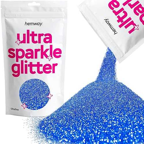 Hemway Premium Ultra Sparkle Glitter Multi Purpose Metallic Flake for Arts Crafts Nails Cosmetics Resin Festival Face Hair - Sapphire Blue - Ultrafine (1/128" 0.008" 0.2mm) 100g / 3.5oz