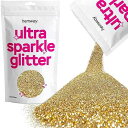 Hemway Premium Ultra Sparkle Glitter Multi Purpose Metallic Flake for Arts Crafts Nails Cosmetics Resin Festival Face Hair - Gold Silver - Ultrafine (1/128