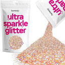 Hemway Premium Ultra Sparkle Glitter Multi Purpose Metallic Flake for Arts Crafts Nails Cosmetics Resin Festival Face Hair - Rose Gold Holographic - Chunky (1/40