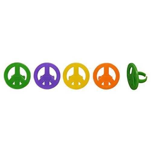 National Cake Supply Orange, Yellow, Green and Purple Peace Cupcake Ri...
