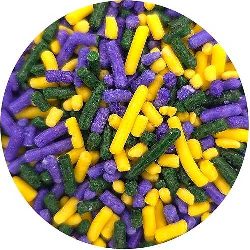 National Cake Supply NCS Purple, Yellow, and Green Edible Jimmies Mix ...