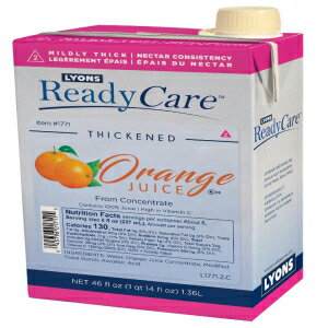 Lyons ReadyCare 濃厚オレンジジュース - ネクター濃度、レベル 2 やや濃厚 - 46 液量オンス (6 パック) Lyons ReadyCare Thickened Orange Juice - Nectar Consistency, Level 2 Mildly Thick - 46 fl oz (6 Pack)