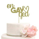 Engayged ケーキトッパー ゲイレズビアンの婚約パーティーデコレーション用 面白い Engayged ケーキトッパー ゴールドグリッター XIUHUBA ...