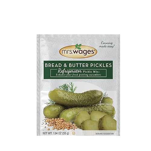 Mrs. Wages Bread and Butter Pickles Refrigerator Mix Simple-To-Use Easy Homemade Pickles Traditional Pickle Flavoring 1.94 oz Packet (Value Pack of 12)