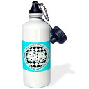 3dRose Derby Chicks Roll With It Pink and Black with Black Roller Skate Sports Water Bottle, 21 oz, White(4)