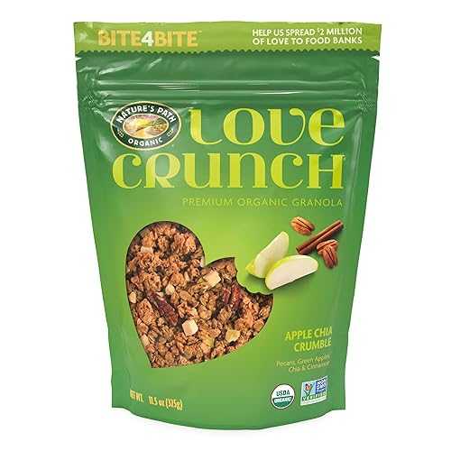 Love Crunch Organic Apple Chia Crumble Granola, 11.5 oz (Pack of 6), Non-GMO, by Nature's Path