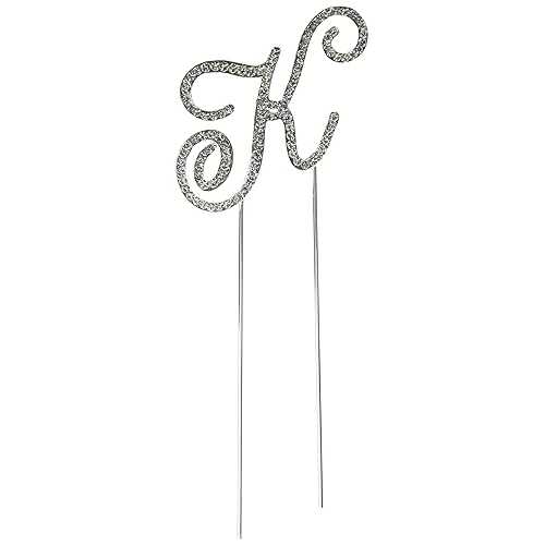 Unik Occasions Victorian Crystal Rhinestone Wedding Cake Topper, Small, Letter K, Silver Unik Occasions Victorian Crystal Rhinestone Wedding Cake Topper, Small, Letter K, Silver